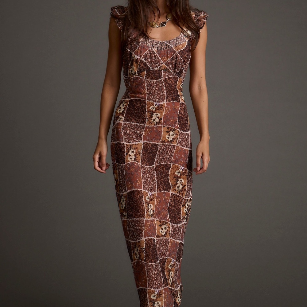 12th Tribe Bree Patchwork Midi Dress Size XSXS